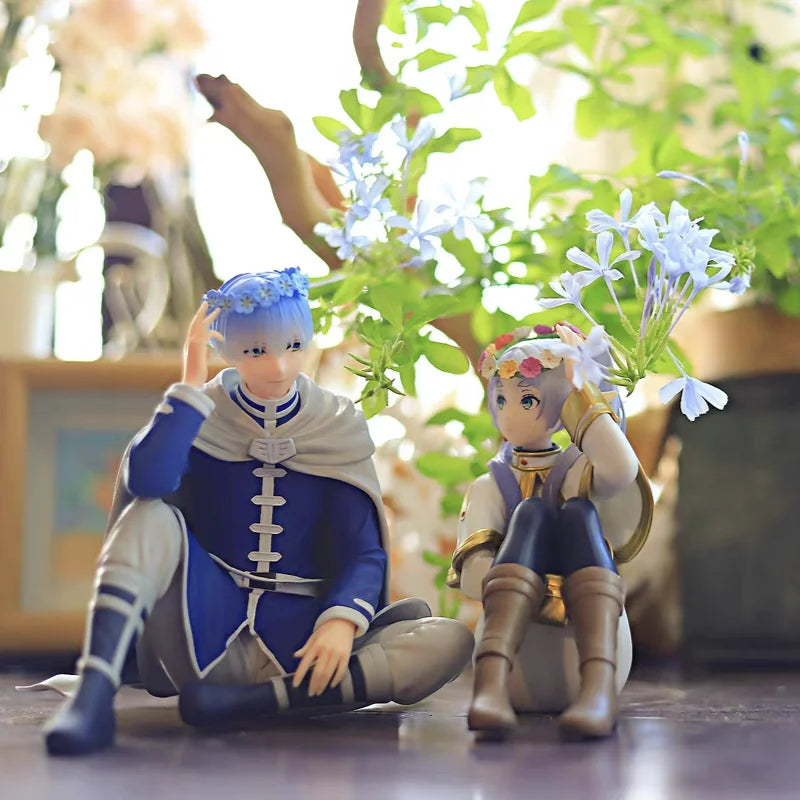 Frieren Beyond Journey'S End Flower Crown Frieren Himmel Action Figure Collectible Cute Desktop Ornamental Model Birthday Gifts