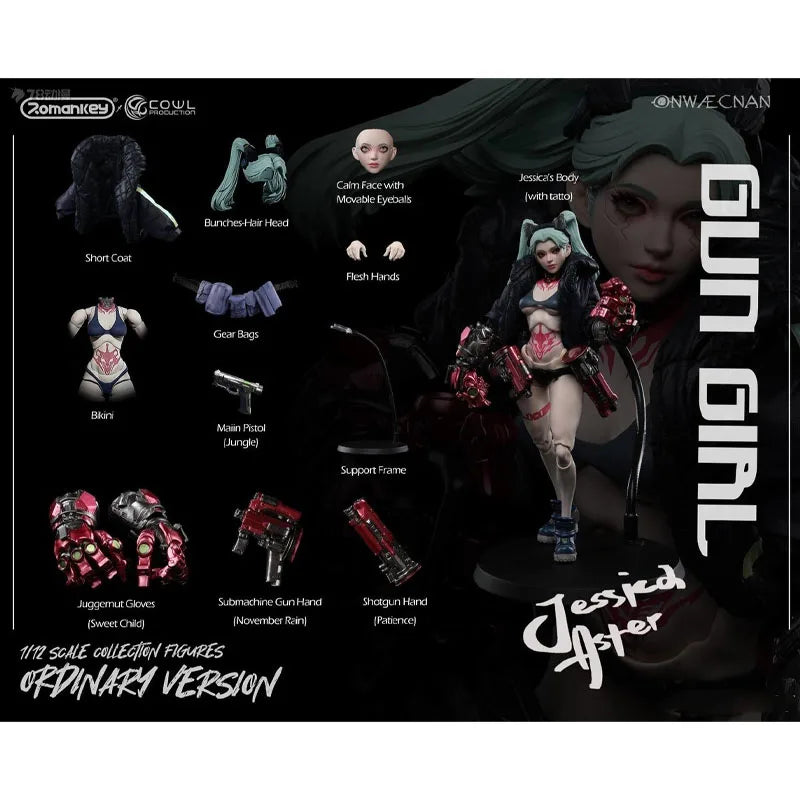 1/12 Romankey X COWL GUN GIRL Jessica Aster Repair ver. Action Figure Toys For Boys /Girls /Kids /Christmas Gift Model Ornaments