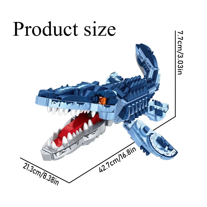 805PCS Cretaceous Marine Apex Predator Mosasaurus Building Block Model, DIY Ornament for Living Room & Bedroom, Perfect Holiday