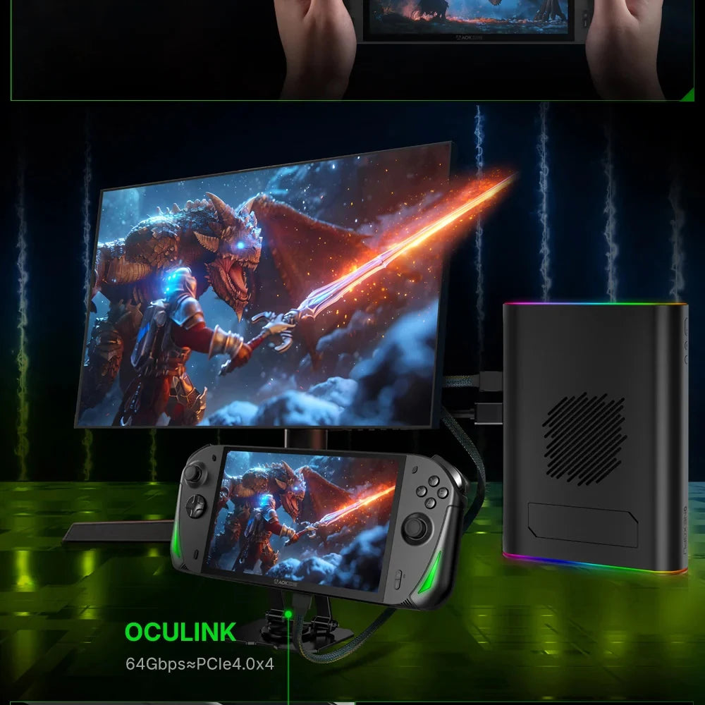 AOKZOE A1X 8" AMD Ryzen AI 9 HX 370 VRR Variable Refresh Rate Handheld Game Console Laptop Oculink Port Dual USB 4.0 Port