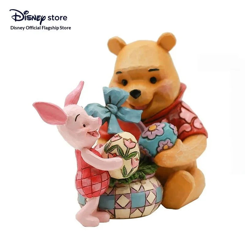 Disney Official Winnie The Pooh And Piglet Collectible Figurine Easter Scene Desktop Decor Statue For Disney Fans Collectors