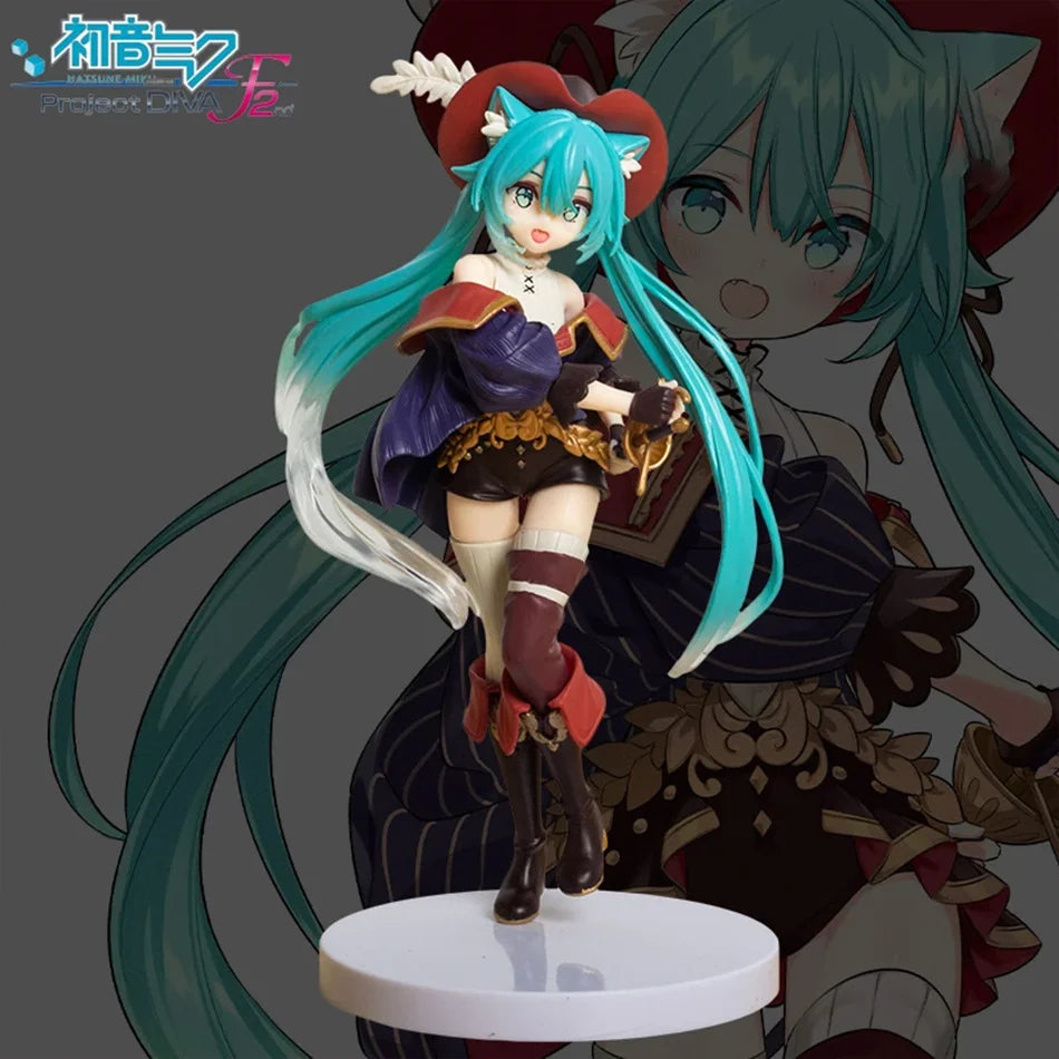 Anime Hatsune Miku Figur Märchen Wunderland Hatsune Miku Der gestiefelte Kater Kawaii Actionfiguren Erwachsenensammlung Modell Spielzeug Geschenk