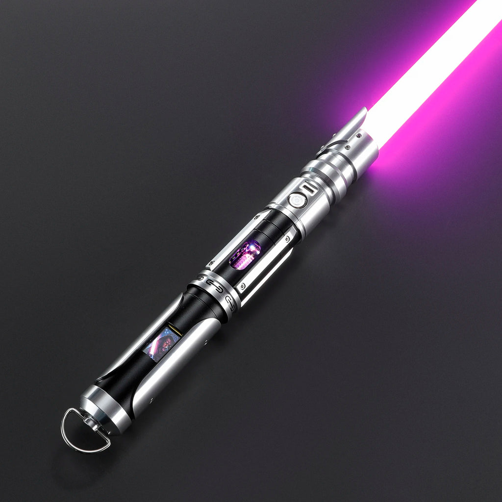 DamienSaber Force Heavy Dueling Light Saber Bluetooth Sensitive Smooth Swing Infinite Color Changing with 34 Sound Fonts