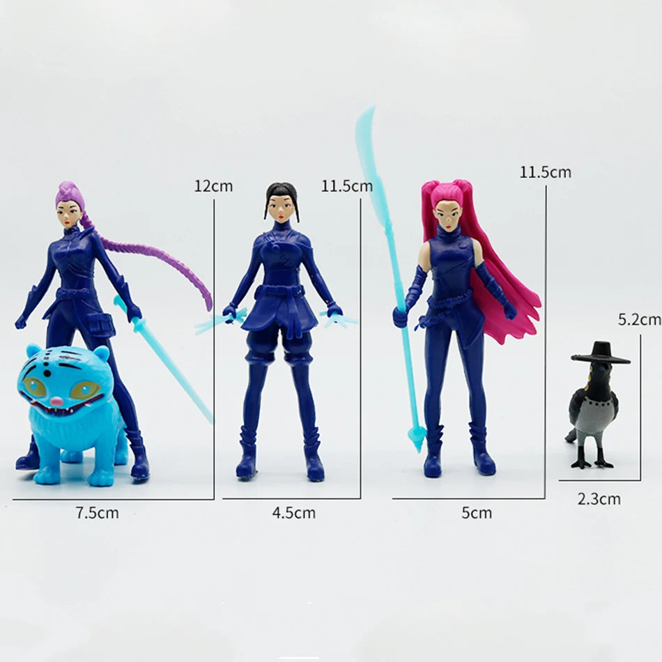 2025 Anime Kpop Demon Hunters Figure Rumi Mira Zoey Derpys Tiger Figurine Toy Cute Desk Decoration Statues Ornament Kid Gifts