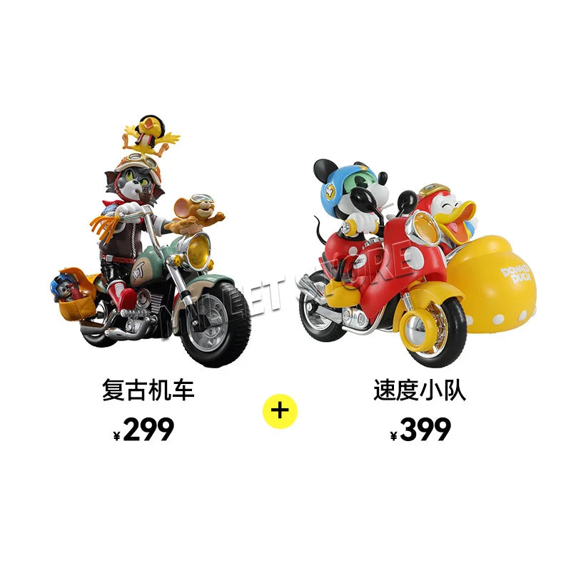 52TOYS 1/12 Classic Short Animated Series TOM JERRY Cat Mouse Retro Motorcycle 6in 18CM Full Set Figures Model