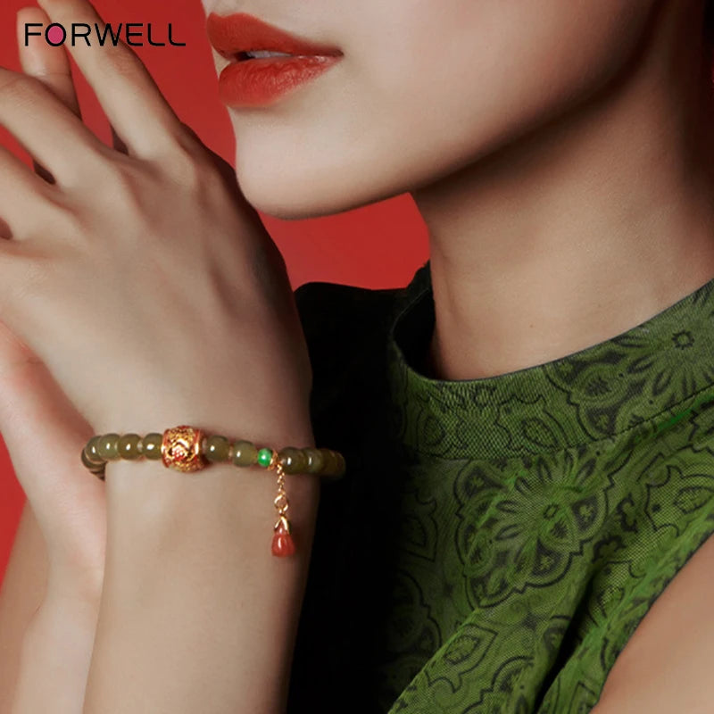 FORWELL Natural Hetian Jade Clear Colour String Exquisite Elegant Simple High-grade Bracelet Young Girls Fashion Fine Jewelry
