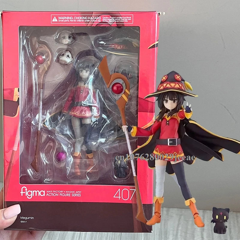 Figma 407 Figur KonoSuba Gottes Segen für diese wunderbare Welt Anime-Figur Megumin-Figuren Niedliche Statue Sammlermodell Spielzeug