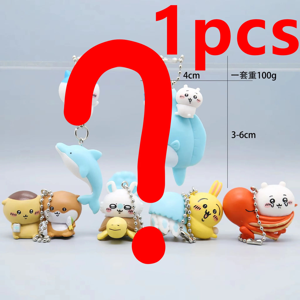 Chiikawa Cute ちいかわ Doll Toy Usagi うさぎ Hachiware ハチワレ Key Chain Pendant Bag Zipper Decoration Gift Pvc Figure Ornament