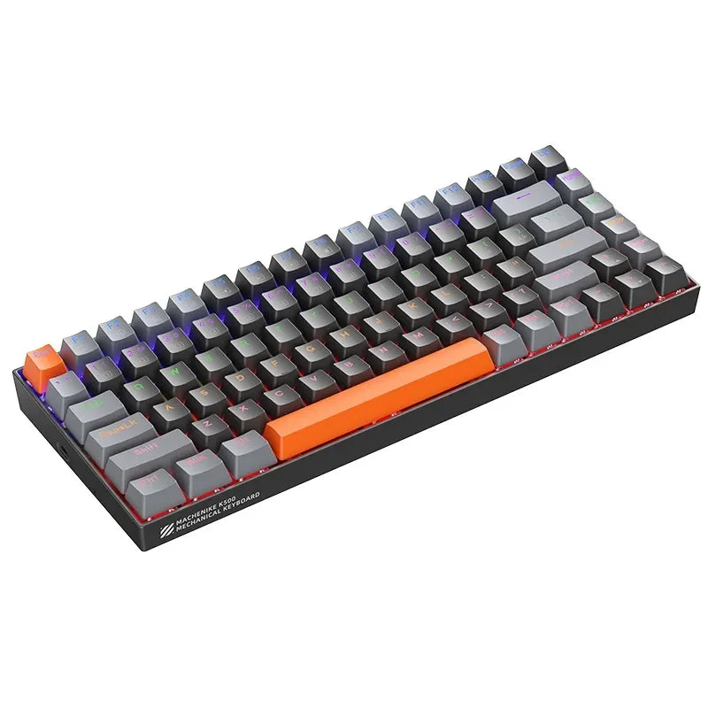 Machenike K500A-B84 Mechanische Tastatur 75 % TKL Hot-Swap-fähige kabelgebundene Gaming-Tastatur 6-farbige Hintergrundbeleuchtung 84 Tasten für PC-Gamer Laptop