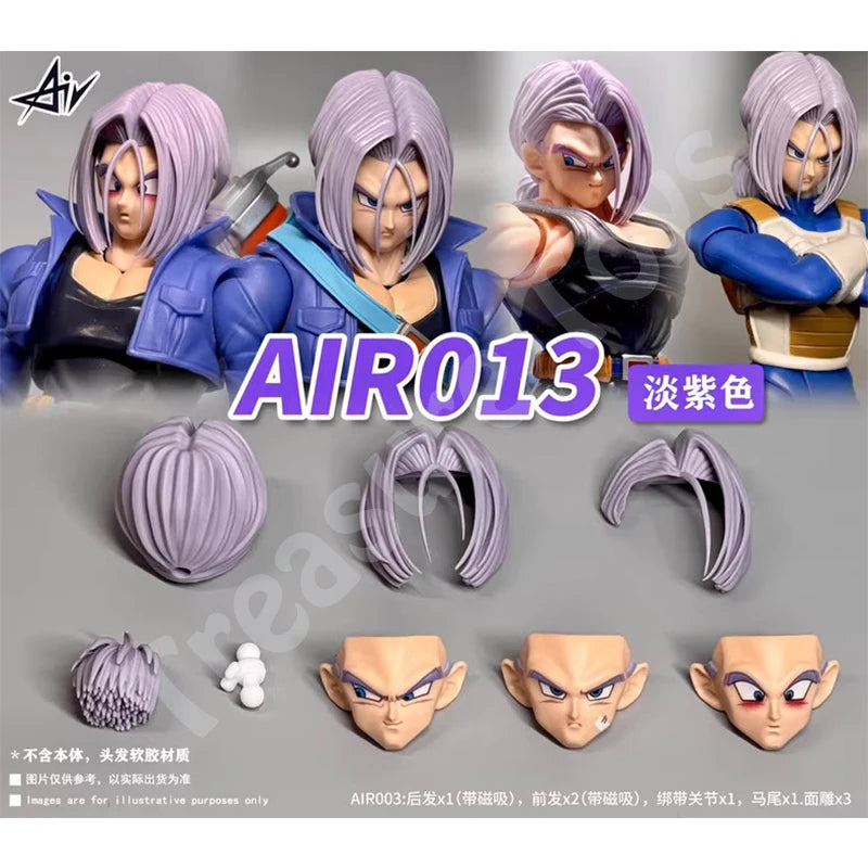 In Stock Air Studio Dragon Ball SHF Super Saiyan Trunks Head Accessories Head Sculpt Anime Action Figures Model Toys Gifts