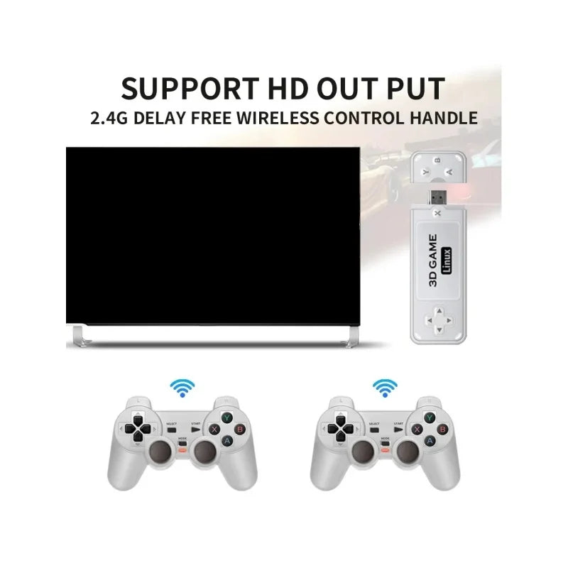 Y6 2,4G Wireless Game TV Stick Retro Family Tragbare Videospielkonsole 4K HD-Unterstützung Multiplayer-Spiele für PS-Geschenke
