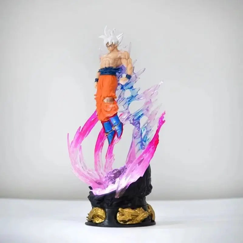 24cm Anime Dragon Ball Figure Son Goku Action Figures Ultra Instinct Super Saiyan Statue Pvc Emit Light Model Collection Gifts