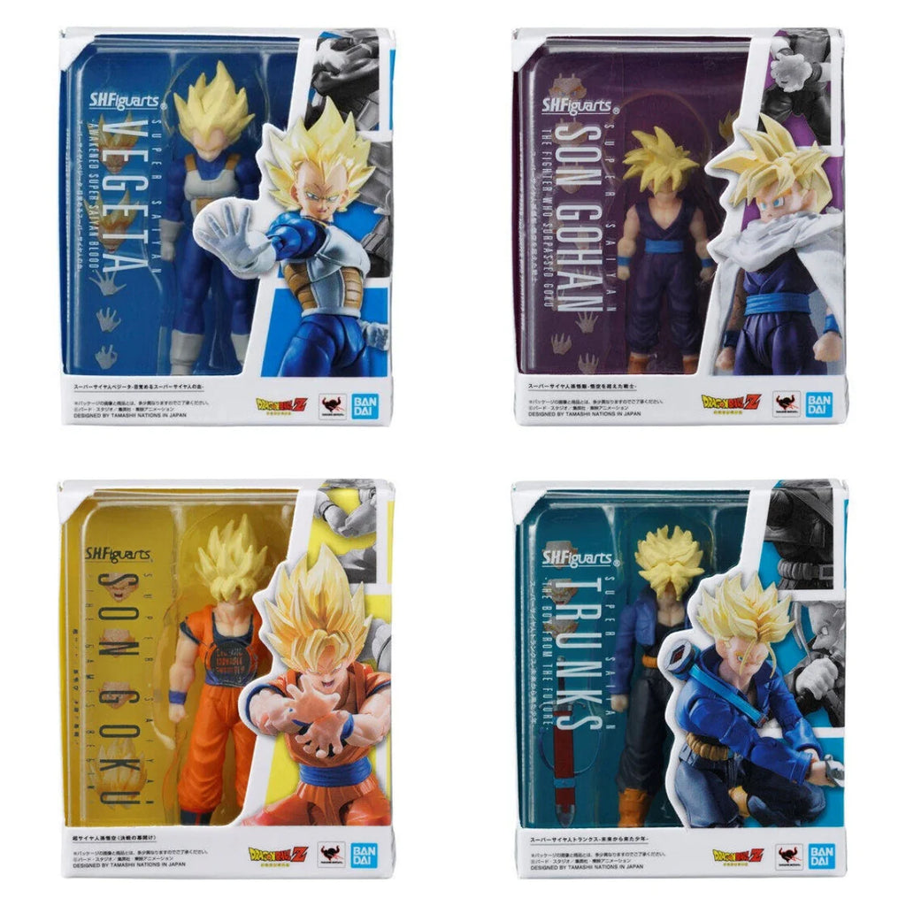 Bandai Dragon Ball S.H.Figuarts Miniature Collection Son Goku Vegeta Gohan Future Trunks Ssj Anime Figures Birthday Toy Gifts