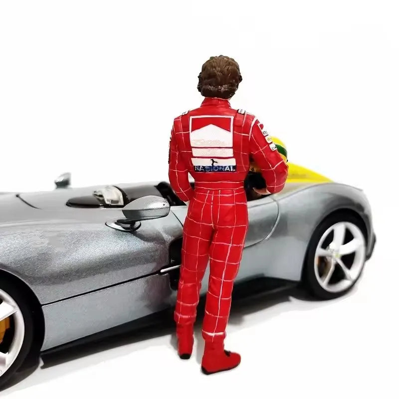 New 1:18 Scale 1Pcs Resin Model Scene Accessory Male Famous Racing Car Racer Action Figure Collection Display Toys Doll Fans