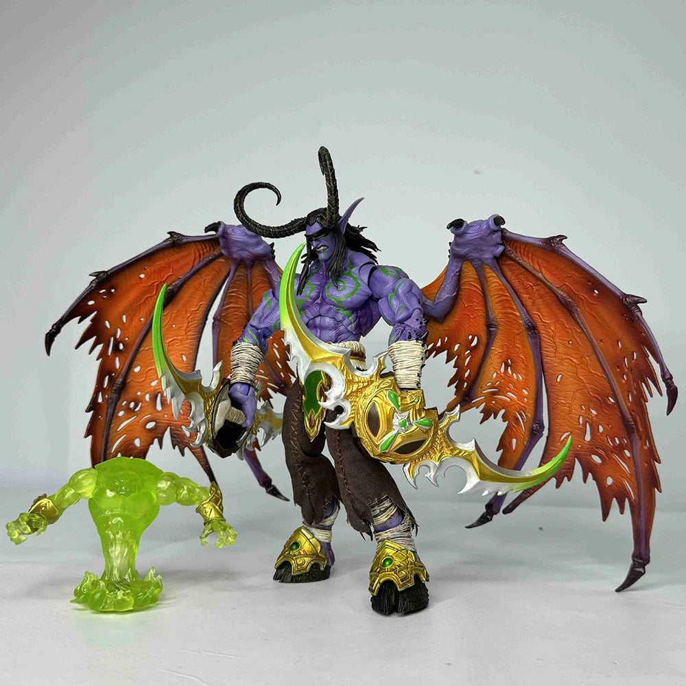 25 cm WOW Held Illidan Stormrage Dämonenjäger Elf Yudean PVC Actionfigur Anime Figur Modell Spielzeug Sammlung Puppengeschenk