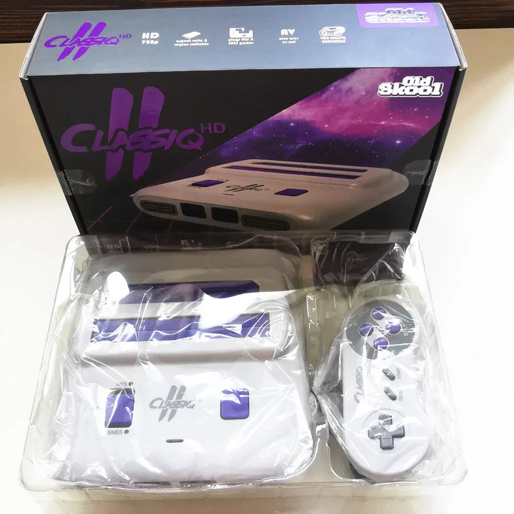 Old Skool Classiq 2 3 HD 720p / AV Twin Video Game System,Compatible with SNES/NES Nintendo and Super Nintendo Cartridges