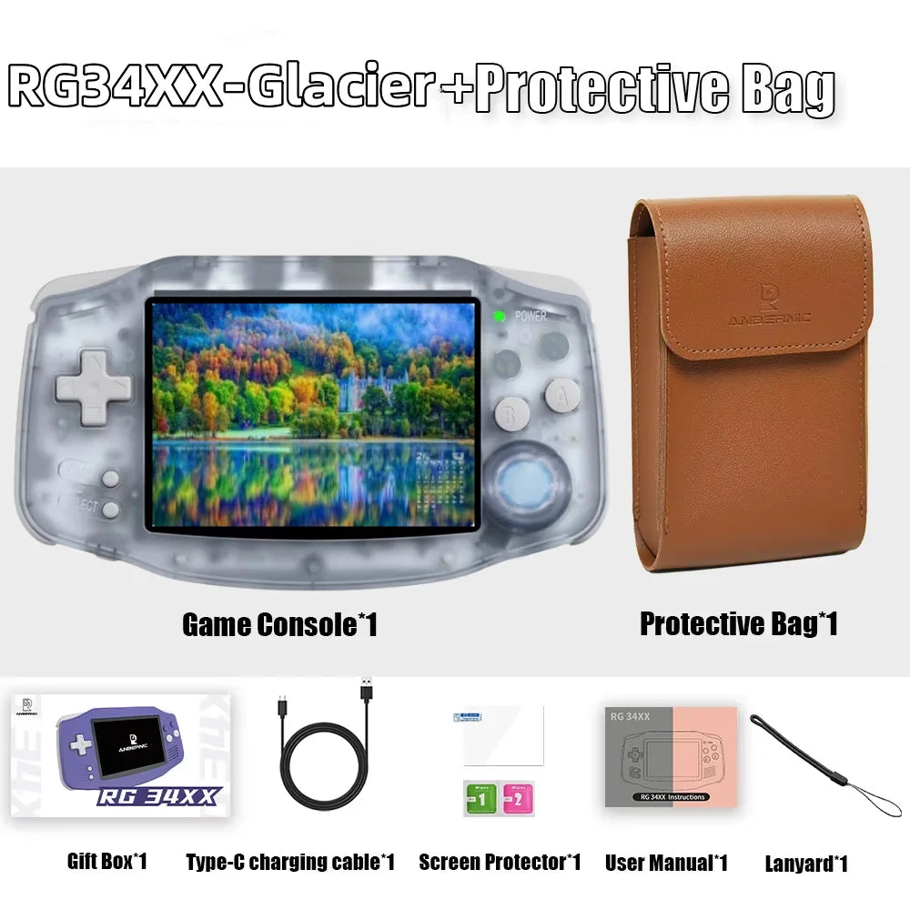 ANBERNIC RG34XX RG 34XX Handheld Game Console Video Games Players 3.4-inch IPS Screen Linux 64-bit System HD TV 5G WiFi PSP Gift