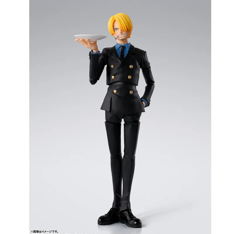 Bandai Original Anime Figure One Piece S.H.Figuarts SANJI -ROMANCE DAWN-Action Figurine Toys Model Toy Gift for children