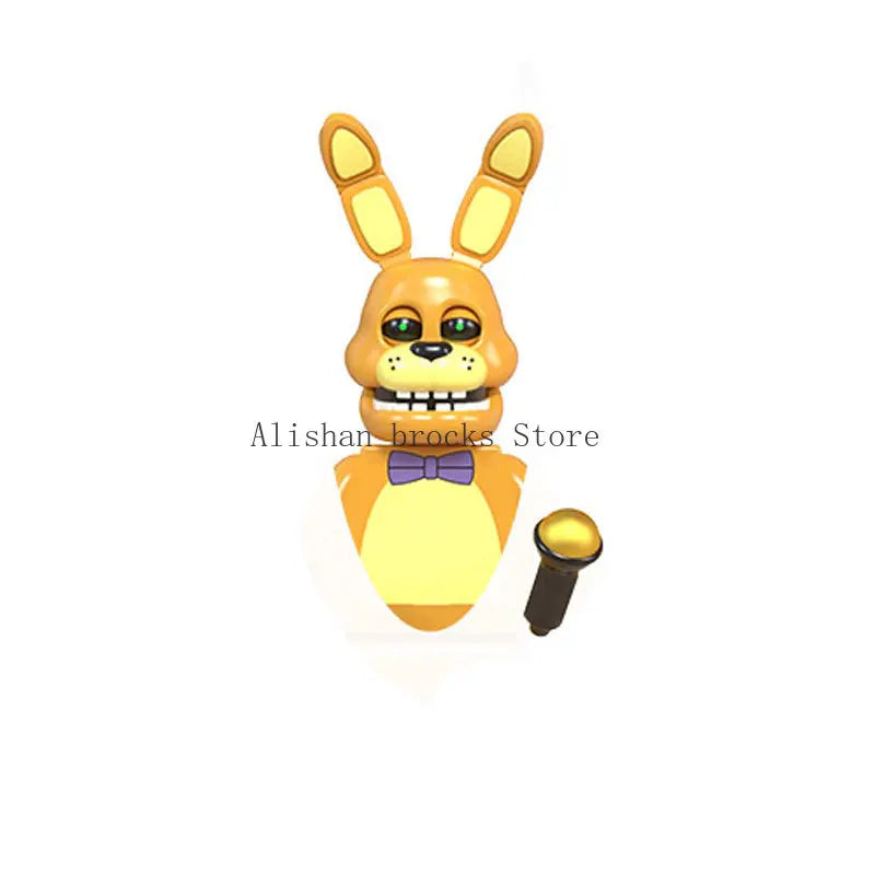 FNAF Five Nights Freddyed Building Blocks bricks Nightmare In Stock Chica Animals Bear Fox Duck Rabbit Model PVC Action Figure