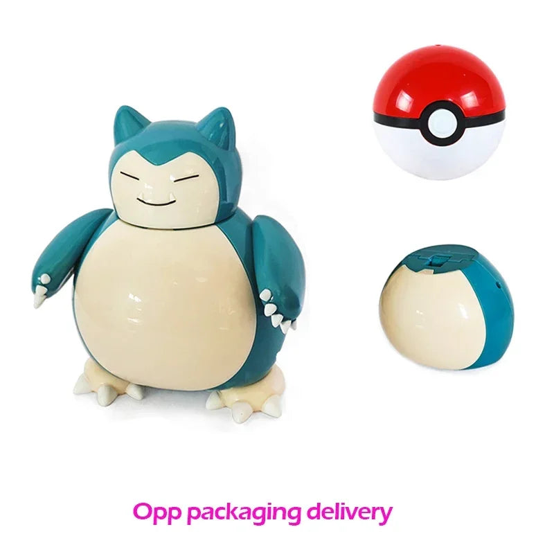 Pokemon Action Figure Transformer Doll Pokeball Figurine Poke Ball Deform Pikachu Greninja Lucario Mew Snorlax Lapras Kids Toy