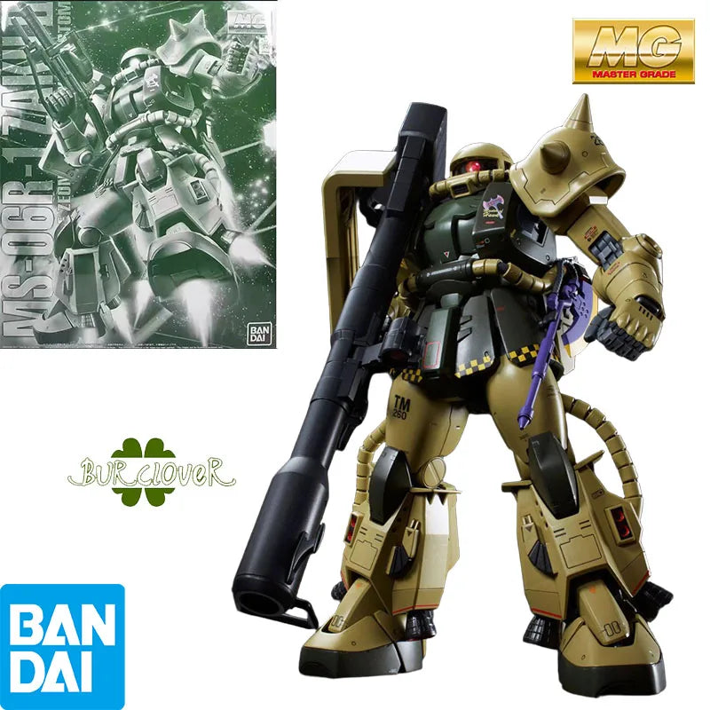 Bandai Original MG ZakuⅡ High Mobility Test Type  MS-06R-1 1/100 Anime Action Figure Assembly Model Toys Gifts For Children