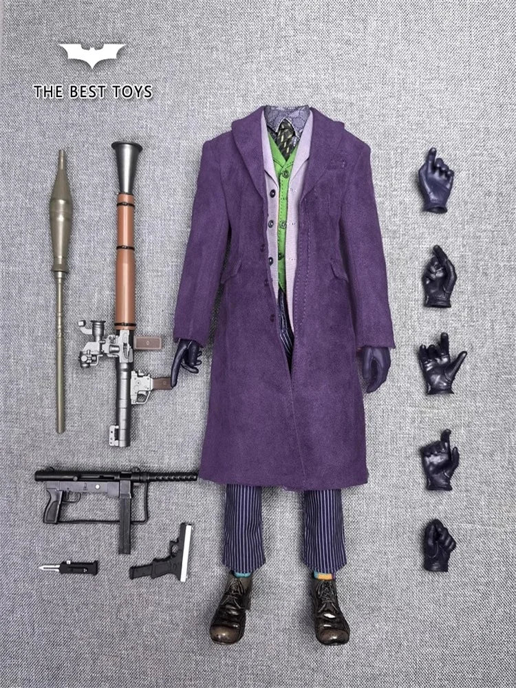 THE BEST TOYS 1/6 Male Soldier Robber Purple Coat Suit Leather Shoes Set Accessories Toy Fit 12'' Action Figure In Stock