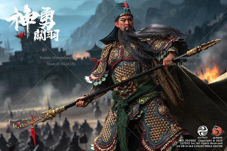 In Stock 303TOYS x JSTOYS NO.303002 1/6 Male Soldier War God Guan Yu Three Kingdoms Series 12Inch Action Figure Doll Collection