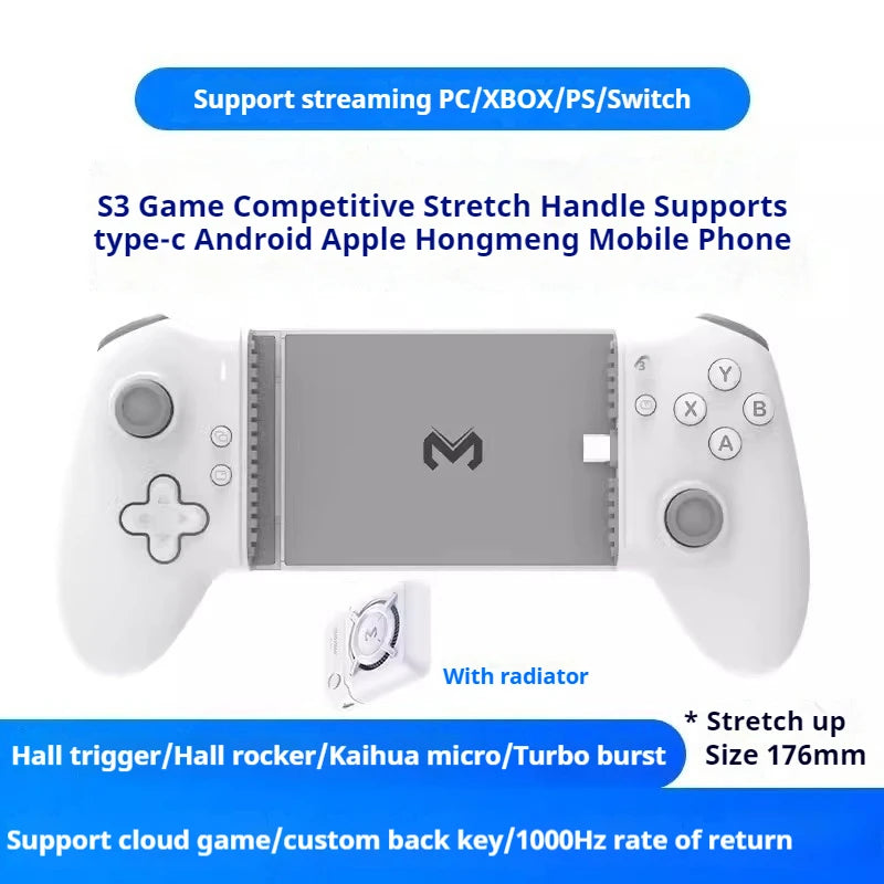 2024 New Memo S3 Gamepad Type C Mobile Phone Controller Hall Effect Stick Joystick Android Type C Ps Cloud Game Customized