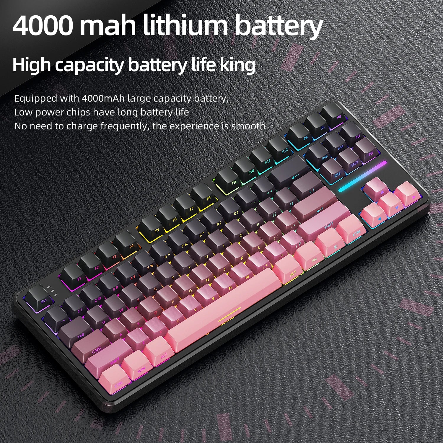 Attack Shark X87 Macro Drive Gaming Keyboard,Bluetooth Side Engraved Translucent Character Mechanical Keyboard,RGB,Hot-Swap