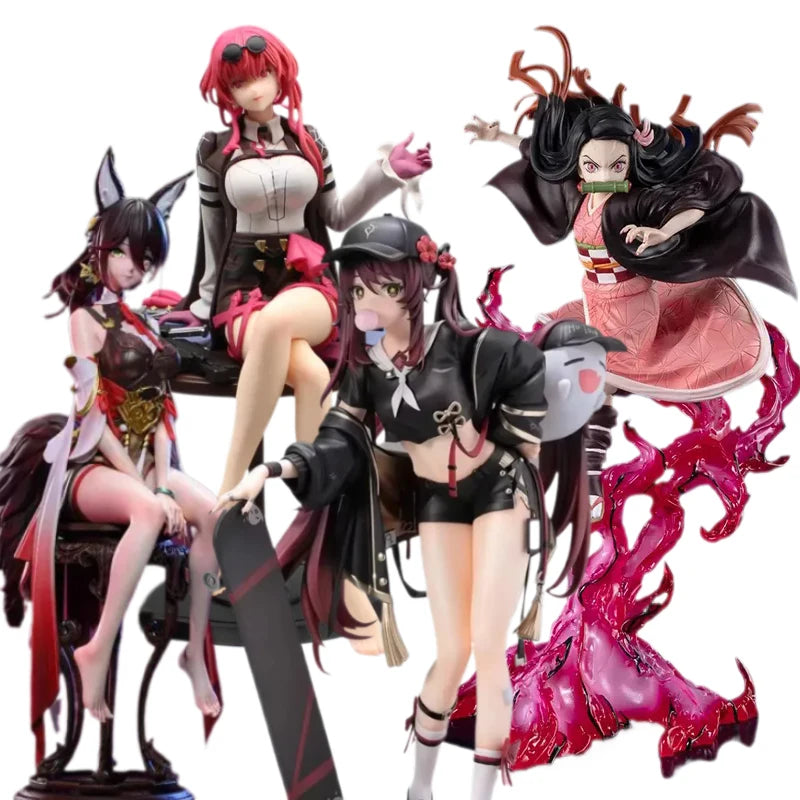 23cm Anime Genshin Impact Figures Hu Tao Action Figures Honkai Demon Slayer Dragon Ball Android 18 PVC Model Toys Gifts