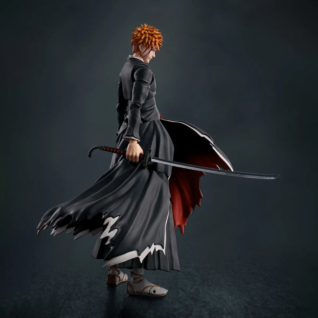 In Stock BANDAI Bleach SHT Kurosaki Ichigo Getsuga Tensho Joints Movable Original Model Kit Action Figure Toy Gift Collecting
