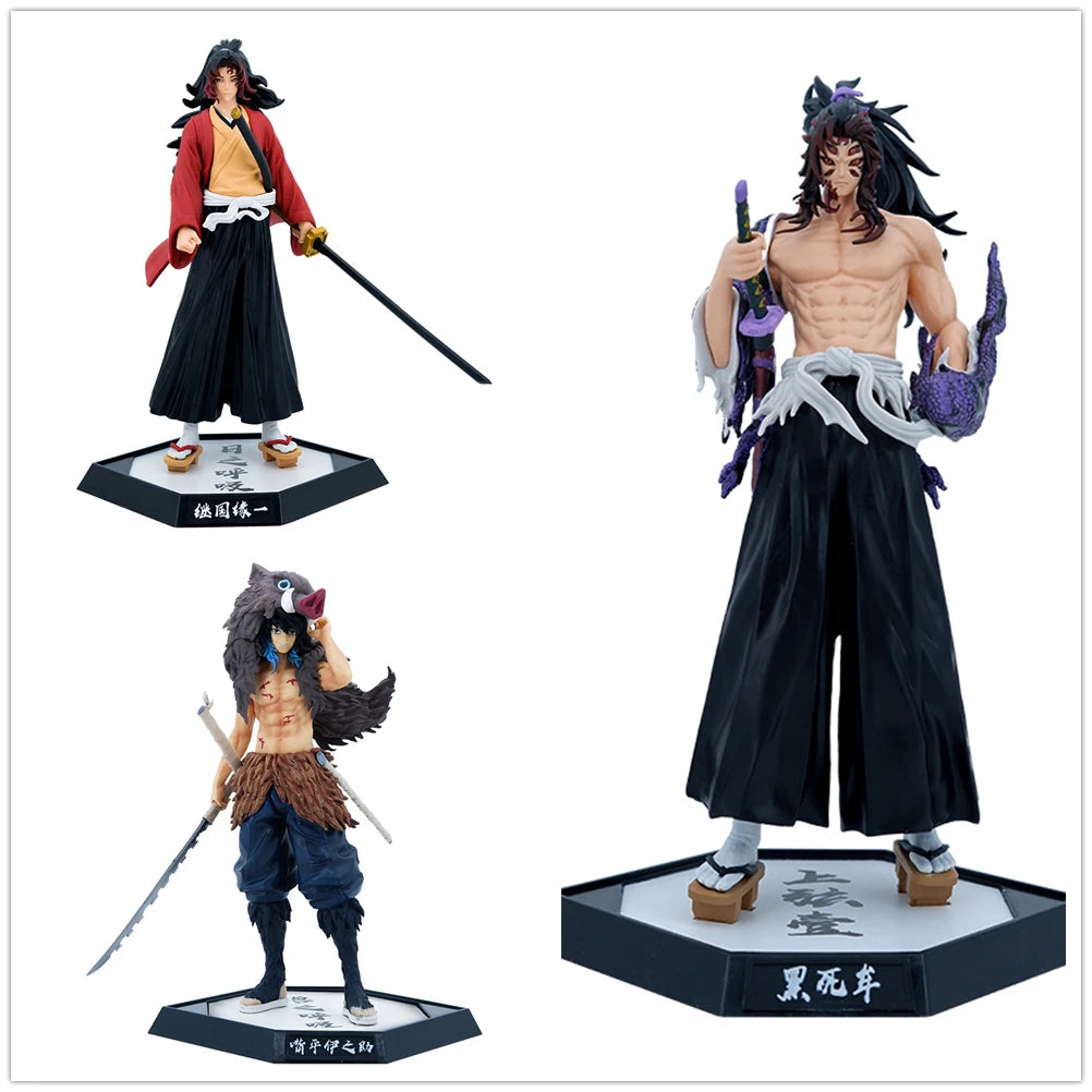 Anime Demon Slayer Doll Tsugikuni Yoriichi Kokushibo Daki Giyuutarou Hashibira Inosuke Uzui Tengen PVC Action Figures Toys Gifts