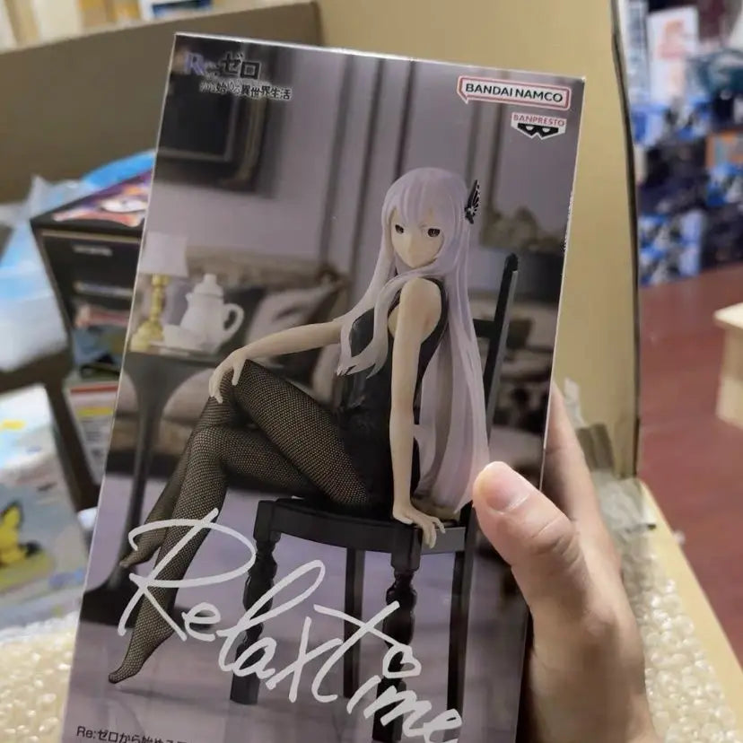Original Bandai Banpresto Re:ZERO Starting Life In Another World Relax Time Echidna Pvc Anime Action Figure Model Toys Boy Gifts