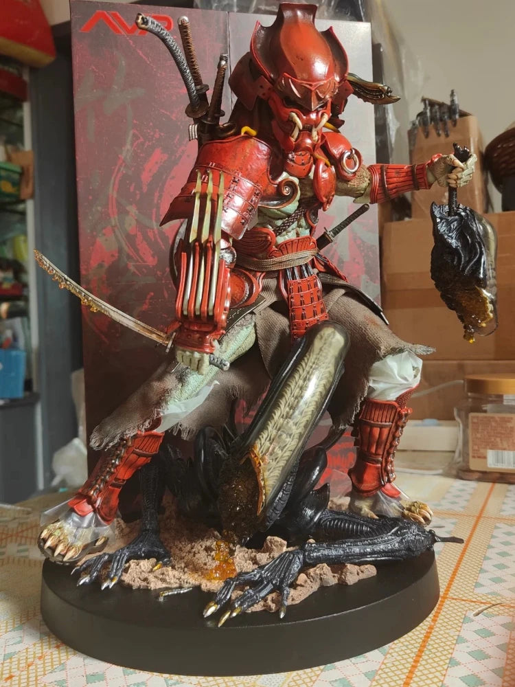 In Stock Original Hottoys HT 1/6 Aliens Vs Predator AC06 Akaoni Samurai Predator 12inch Scale Collectible  Figure Model Toy