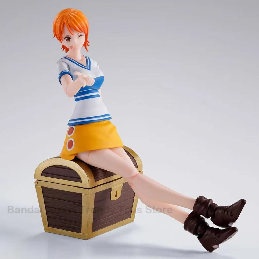 In Stock BANDAI SHF One Piece Model Kit Nami Romance Dawn Anime Action Figure Model Original Toys Ornament Gifts Collecting