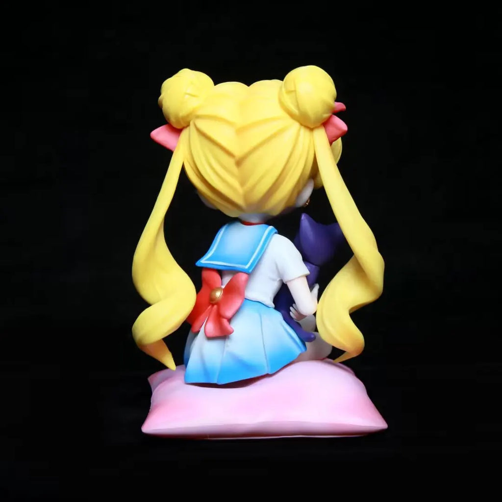 Sailor Moon Anime Figure Q Version Tsukino Usagi Figures Collection Statue Model Desktop Decoration Doll Kids Toy Birthday Gift