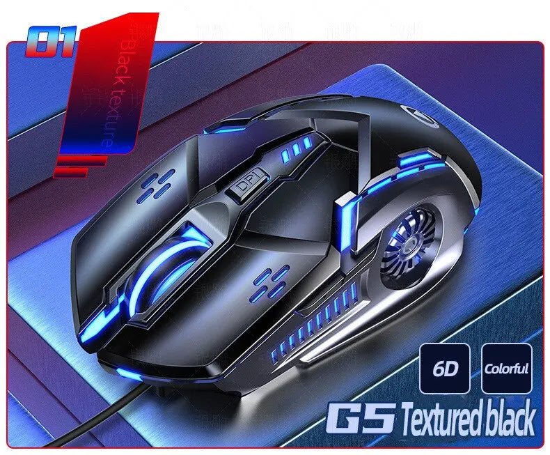 Silver Eagle G5 Stumm Kabelgebundene Maus Sechs Tasten Leuchtendes Spiel E-Sport Maschinen Computerzubehör Grenzüberschreitende Lieferung 