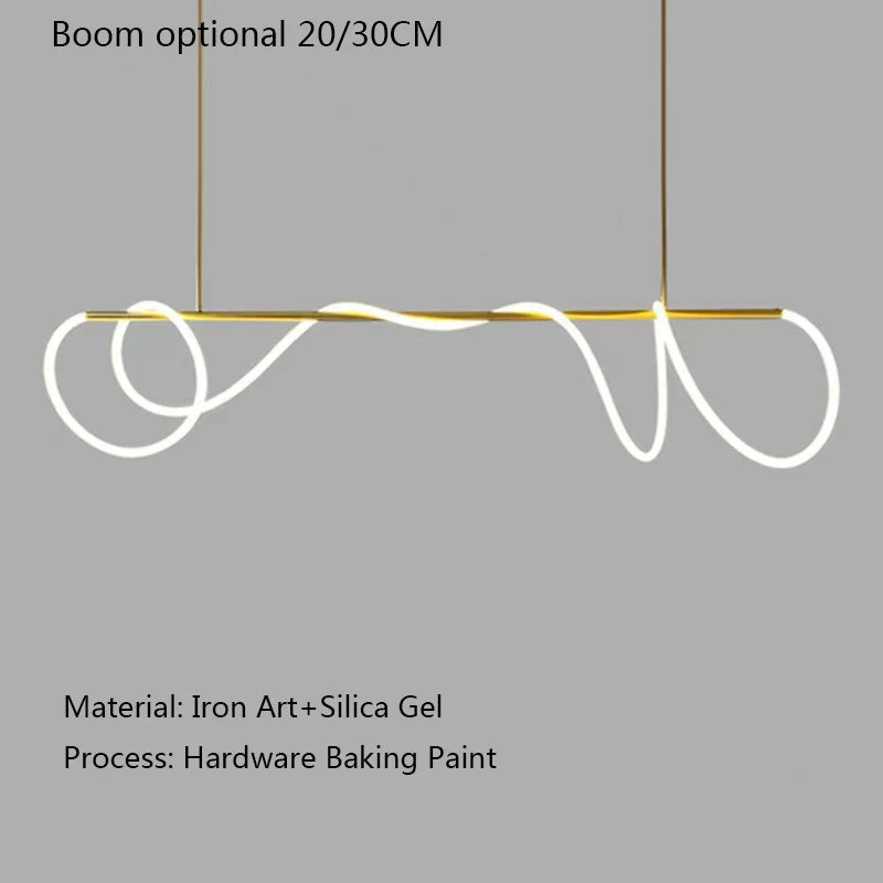Led Chandeliers For Living Room Dining Pendant Modern Style Hanging Lamp For Ceiling Linear Lamp Long Strip Designer Light 200CM