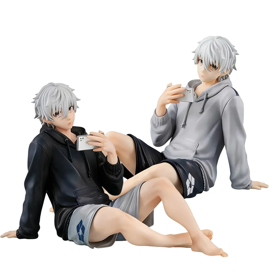 9cm Anime Merch BLUE LOCK Action Figures Nagi Seishiro Repaint Ver. Sitting Figurine PVC Collectible Model Kids Doll Toys Gift