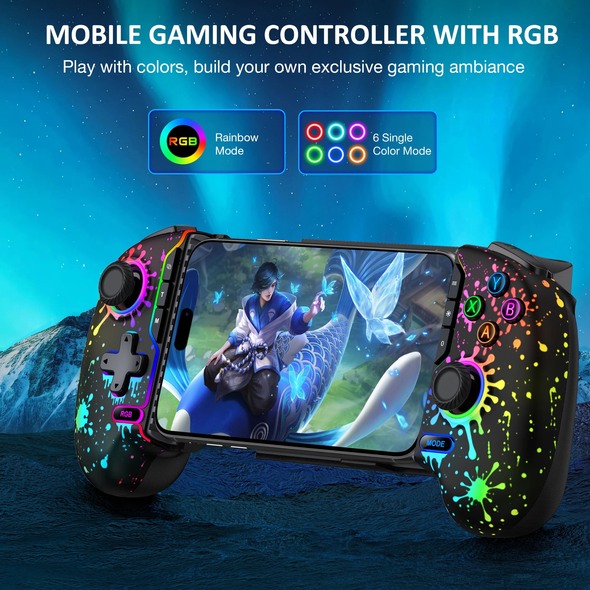 BEBONCOOL MC302 Gamepad Type-C Mobile Phone Controller Hall Effect Stretching Handle Joystick Android Ps Cloud Game Customized