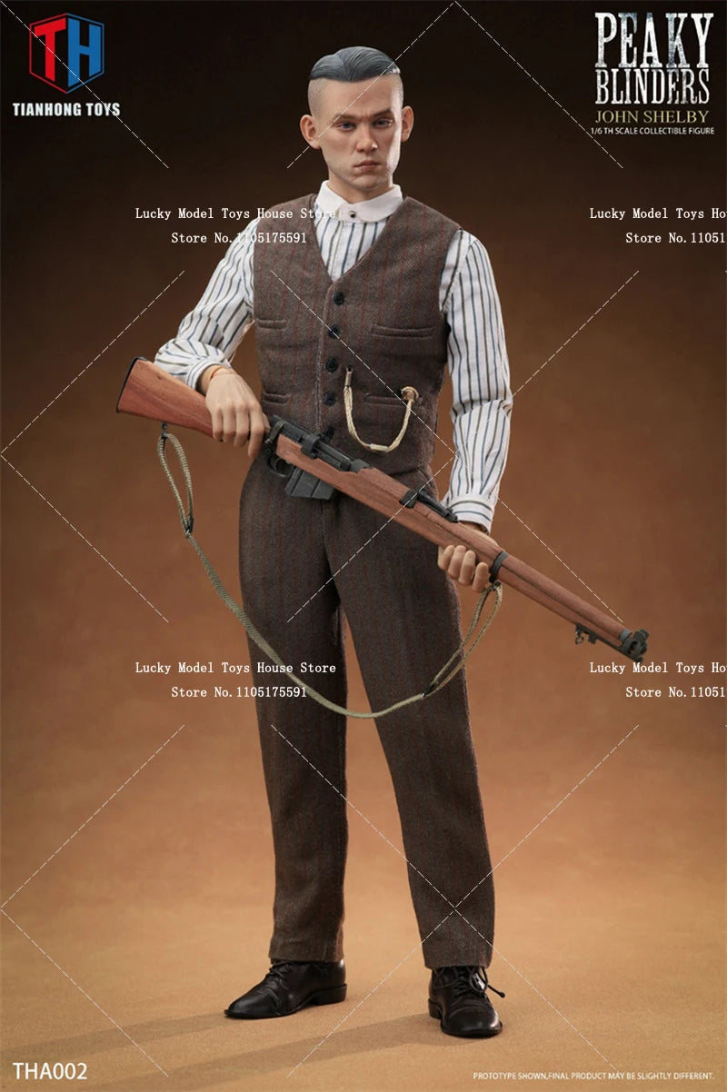 1/6 Peaky Blinders John Shelby Movie Man Action Figure Mini Hunter Rifle Model Ornament THTOYS THA002 12" Full Set Soldier Gift