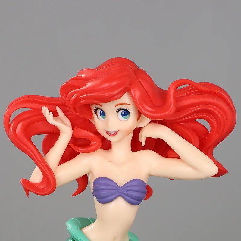 10cm Anime Disney Princess The Little Mermaid Ariel  PVC Action Figures Model Car Cake Decorations Dolls Toys