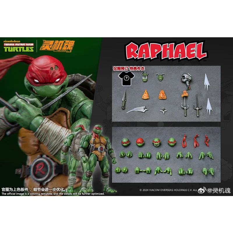 [NEW in Stock] LING JIHUN Genuine Teenage Mutant Ninja Turtles Leonardo Raphael 1/12 Movable Doll Model Toy Collection Gift