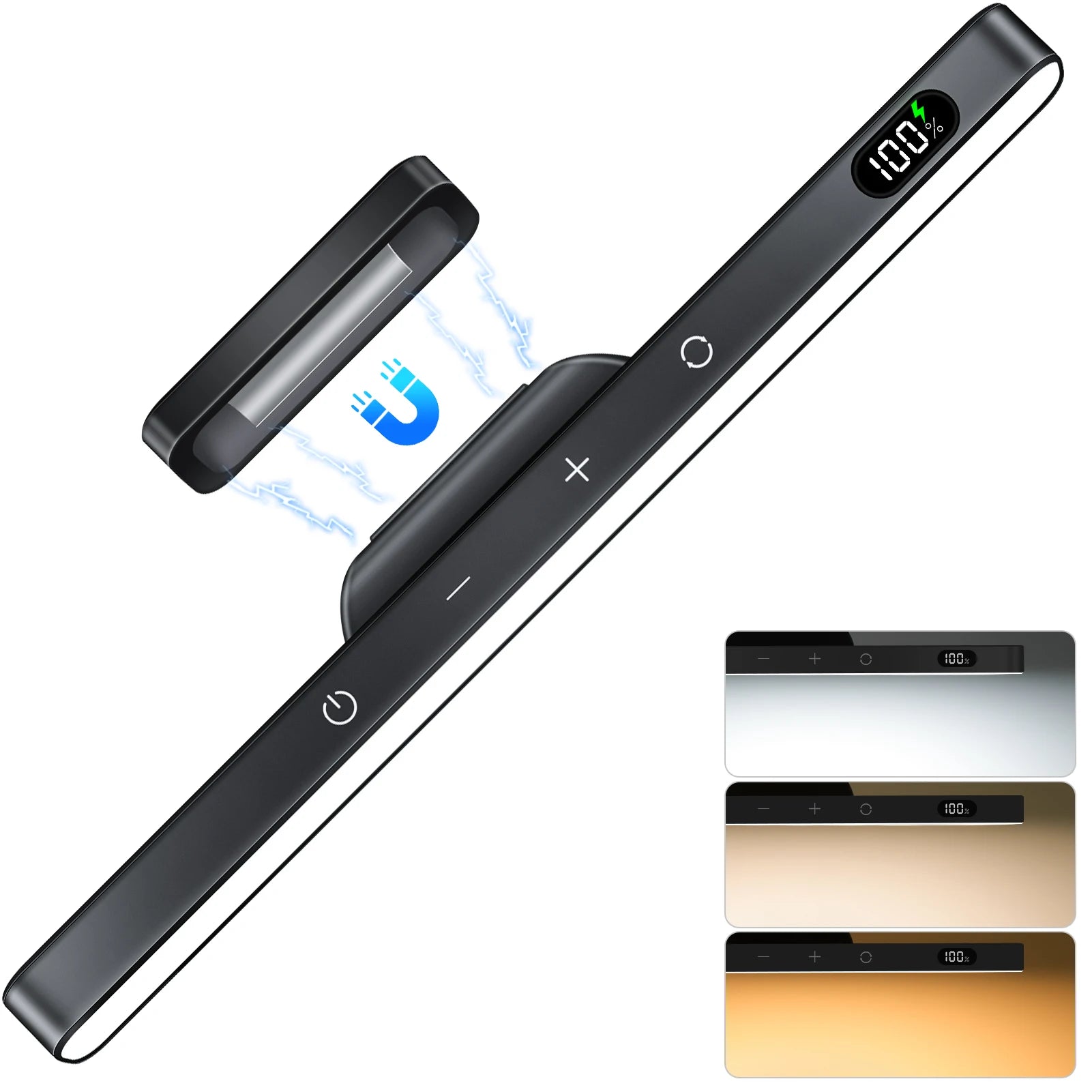WILLED Touch Table Lamp Magnetic Desk Lamp Bulit-in 2500mAh Battery for Reading Cabinet Mirror Bedside Rechargeable Night Lights