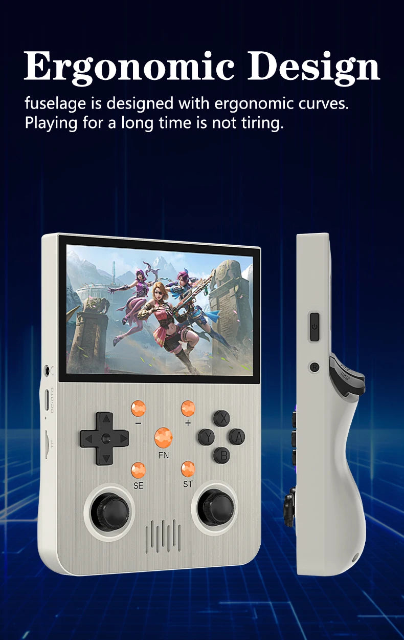 64G Handheld-Spielekonsole 4,3-Zoll-IPS-Bildschirm 3000mAh Akku Linux-System Retro Tragbare Videokonsole Geschenk