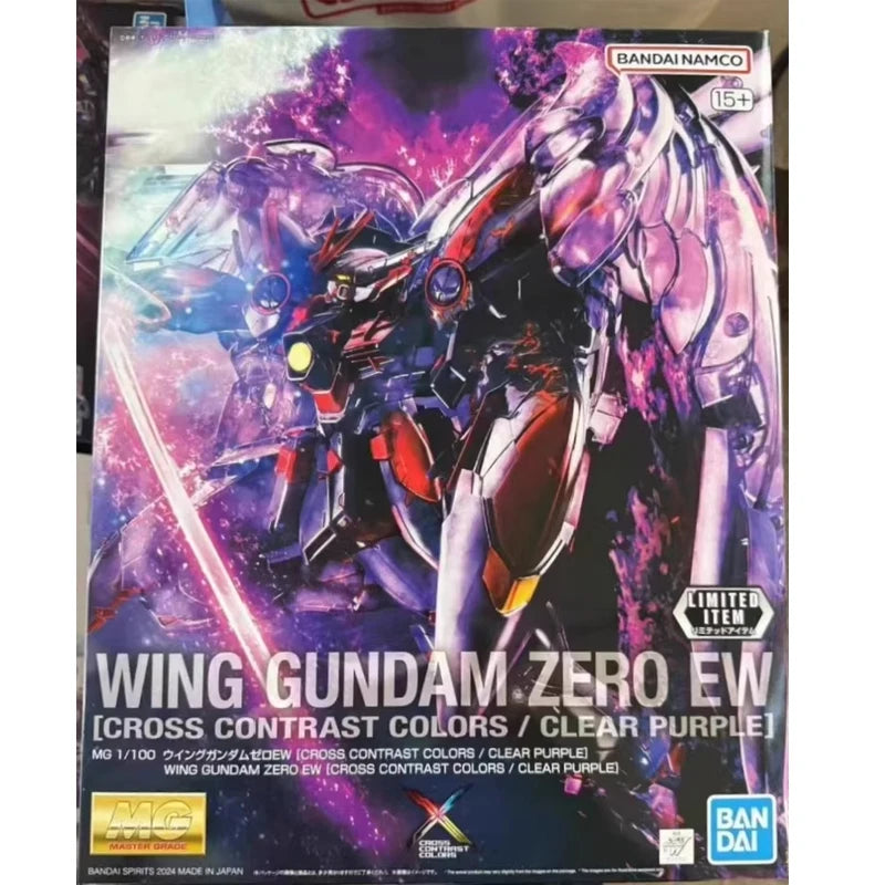 Bandai Genuine MG GUNDAM EPYON EW [CLEAR WHITE]  WING GUNDAM ZERO EW[CLEAR PURPLE] Anime Action Figure Assembly Model Toys Gift