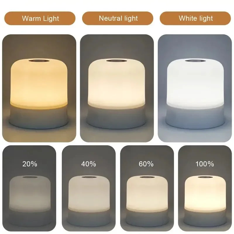 LED Table Lamp With Remote Dimmable Bedside Lamp For Bedroom Tricolor RGB 16Color Change Touch Night Light Rechargeable Portable