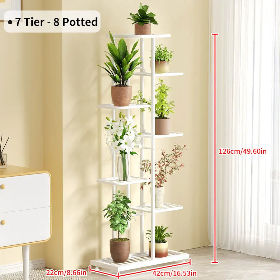 Flower Stand Rack Storage Shelf Iron Plant Holder Home Garden Flower Pot Organizer Living Room Balcony Storage Rack Shelves