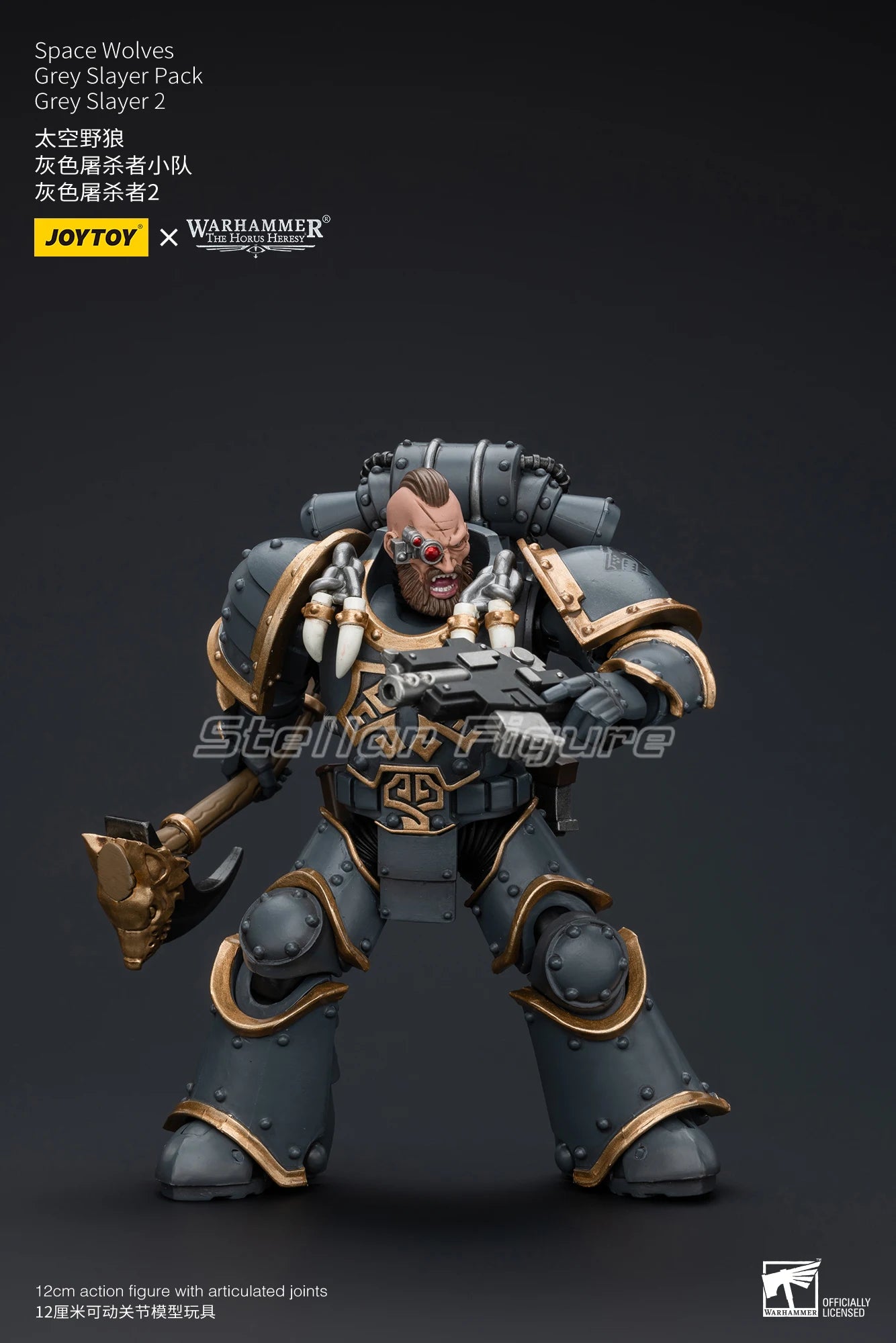 【SF】JOYTOY Warhammer 40K 1/18 Action Figure Space Wolves Grey Slayer Pack Grey Slayer 2 Anime Model Toys Gifts