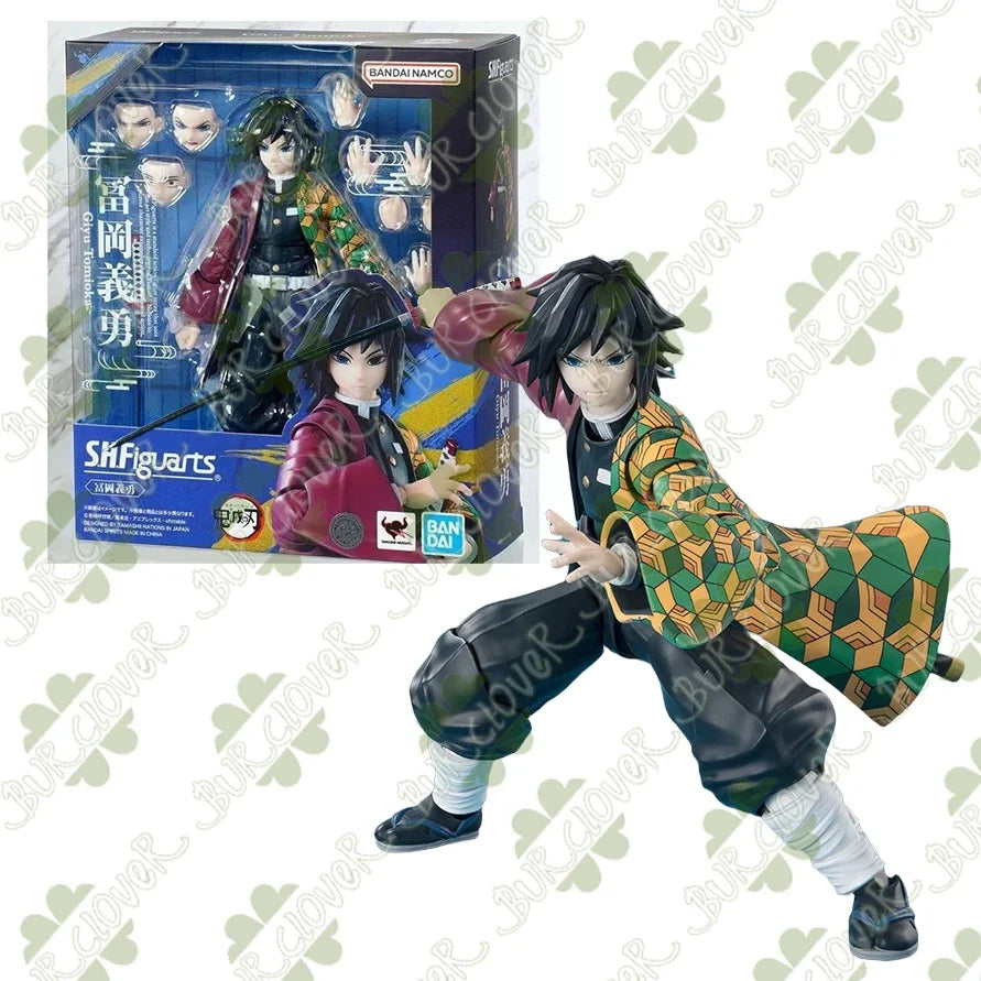 Bandai SHF Demon Slayer: Kimetsu no Yaiba Tanjiro Kamado Nezuko Kamado Akaza Action Figures Collectibles Premium Poseable